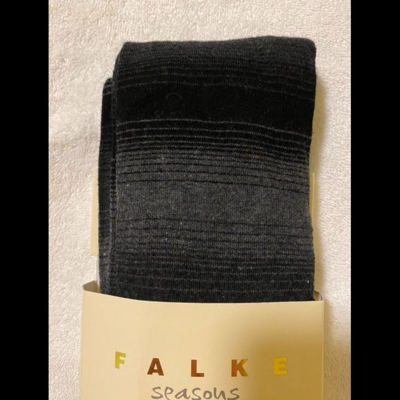 Falke Seasons Tights - Black and Charcoal Variated Stripe - Picture 4 of 4